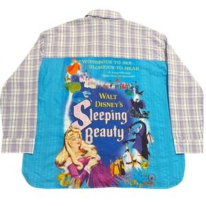 Disney Parks Button down Shirt Womens Medium Walt DIsney's Sleeping Beauty Plaid